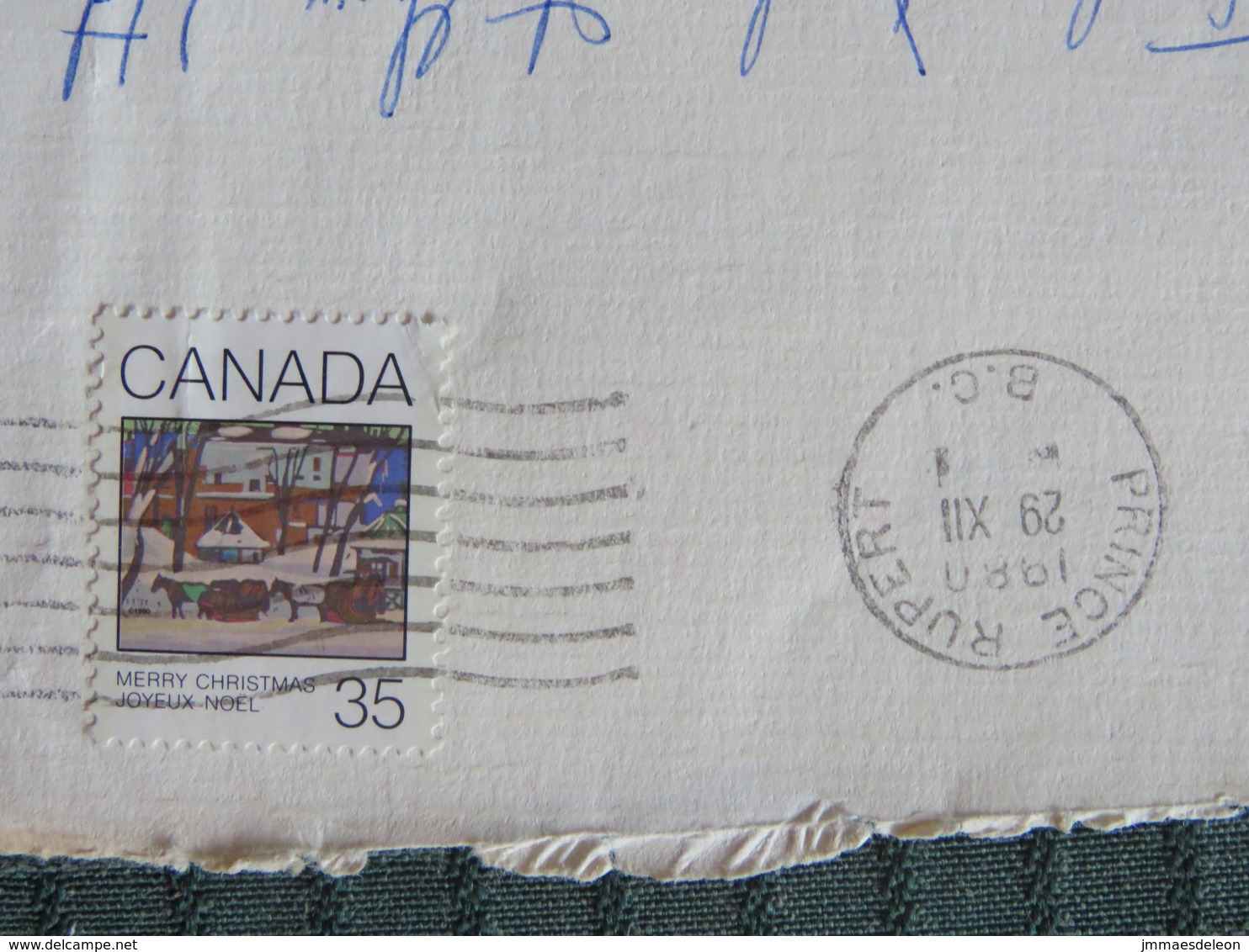 Canada 1980 Cover Prince Rupert To England - Christmas - Brieven En Documenten