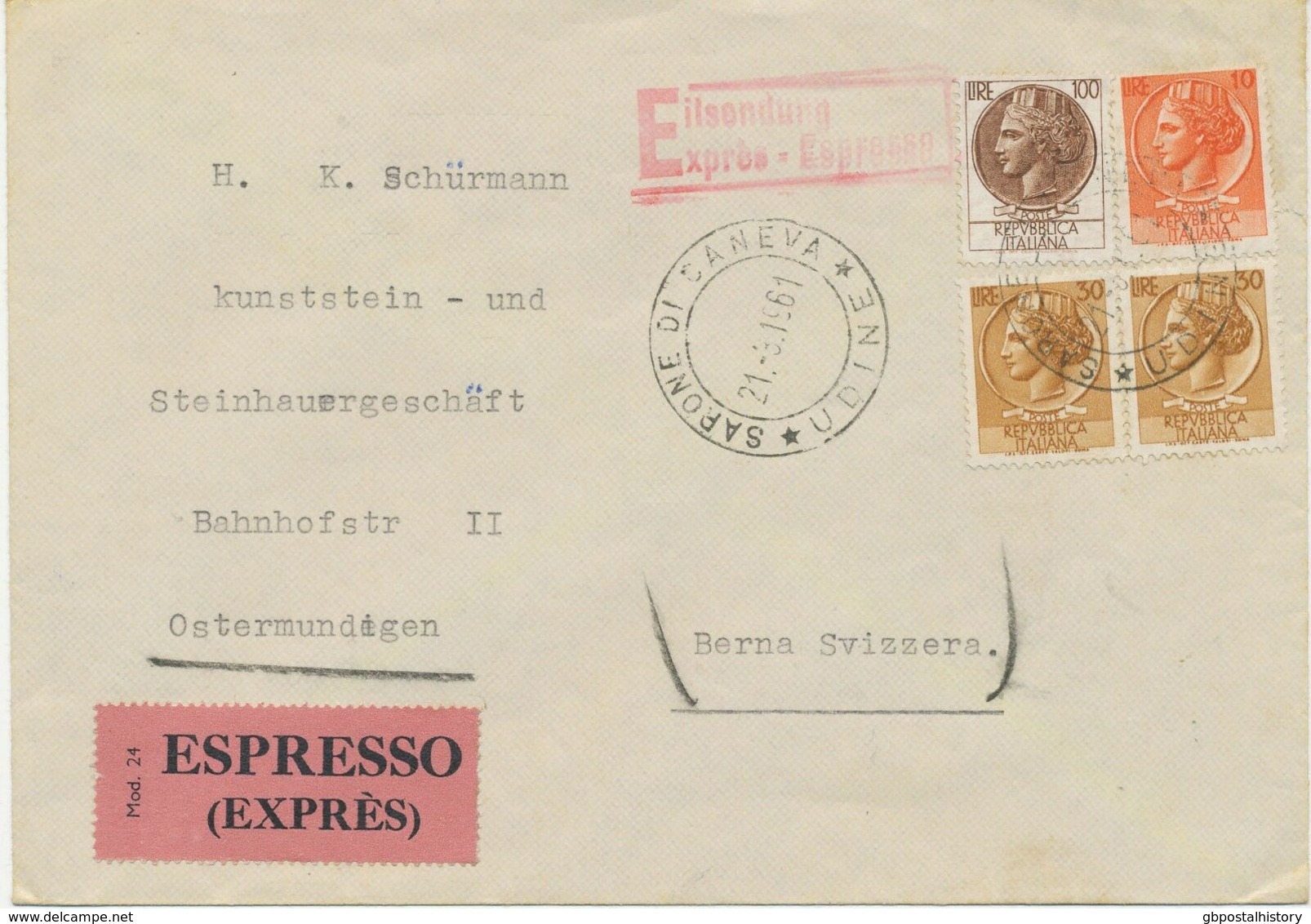 ITALY 1957/77 7 Different Superb ESPRESSO-covers (Express Covers) All Foreign - Poste Exprèsse/pneumatique