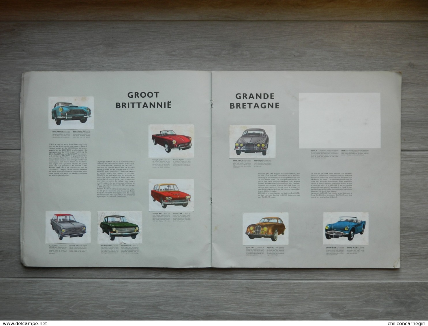 Album JACQUES - De auto's in de wereld - Les autos dans le monde 1964 - Ford - Ferrari - Citroen - Simca - Volkswagen