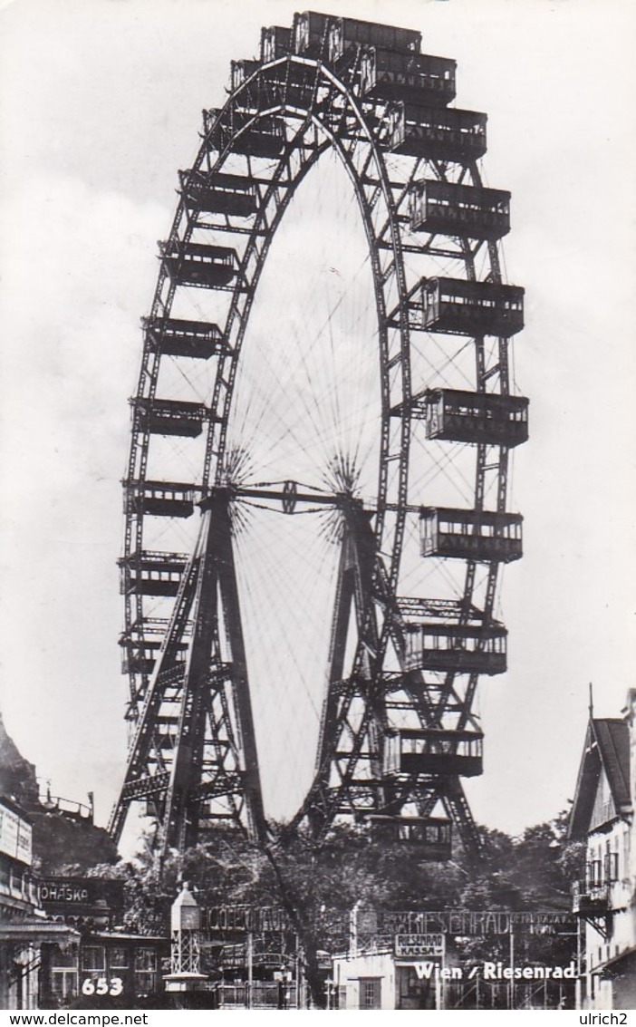 AK Wien - Riesenrad - Werbestempel Flugpost - 1957 (43528) - Prater