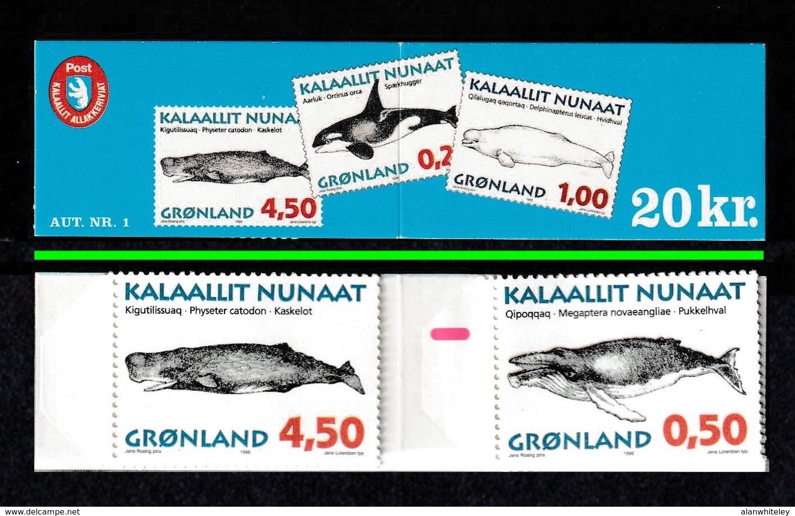 GREENLAND 1997 Whales: Slot Machine Booklet UM/MNH - Postzegelboekjes