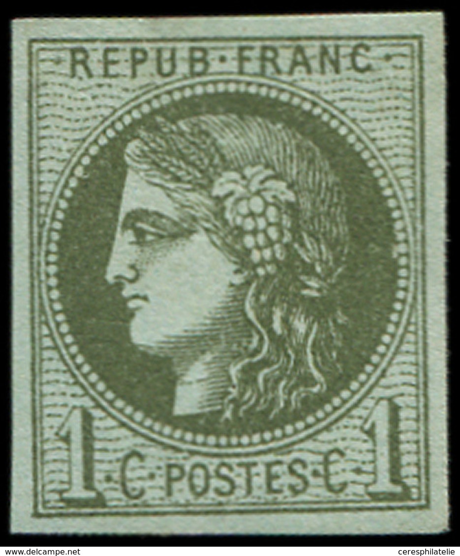 * EMISSION DE BORDEAUX - 39A   1c. Olive, R I, TB - 1870 Emisión De Bordeaux