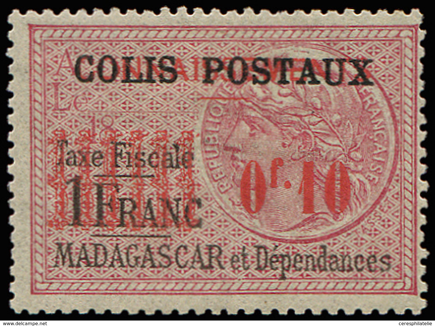 * MADAGASCAR Colis Px 2 : 0f.10 Sur 1f. Rose Et Noir, TB - Autres & Non Classés