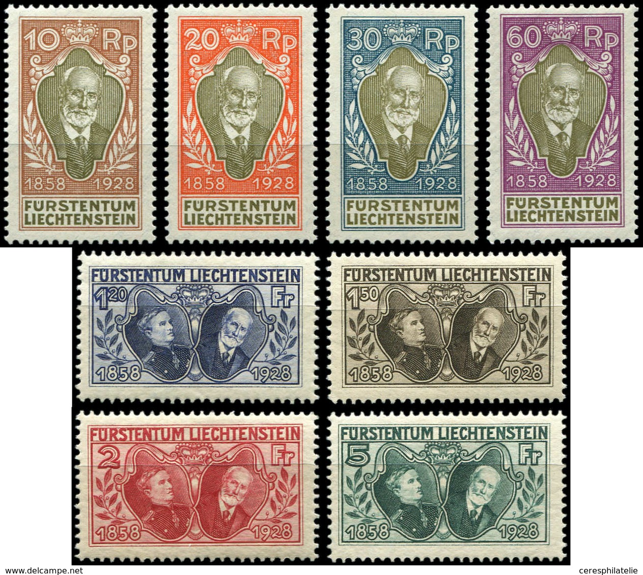 * LIECHTENSTEIN 82/89 : Jean II, La Série De 1928, N°87/89 Infime Ch., TB - Used Stamps