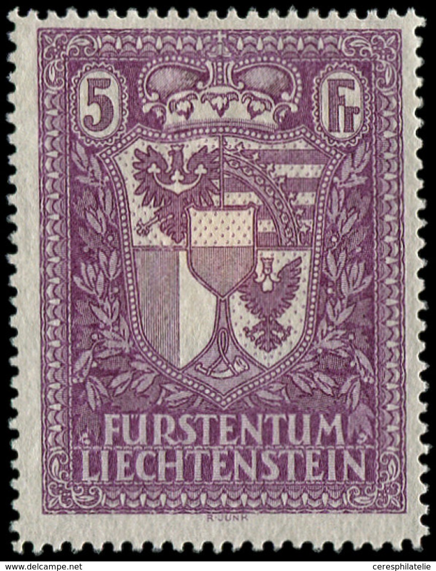 * LIECHTENSTEIN 128 : 5f. Lilas, TB - Used Stamps