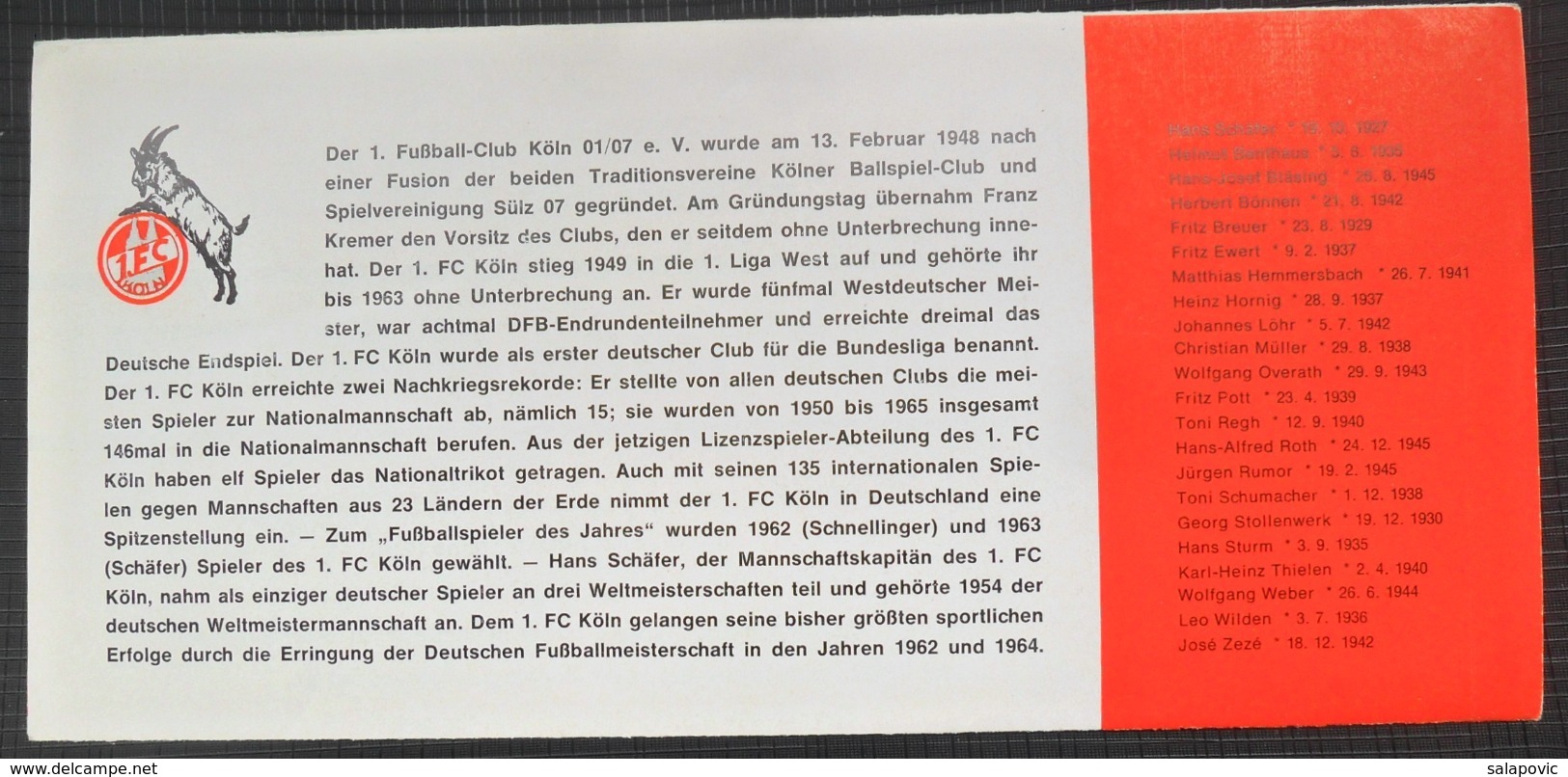 1. FC Köln   FOOTBALL CALCIO Authograph SIGNATURE - Authographs