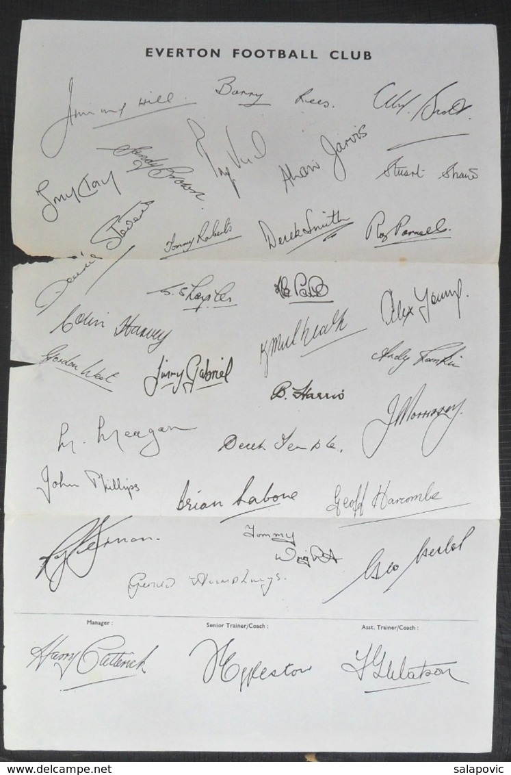 Everton F.C. Football Club Pre-Printed Autograph   FOOTBALL CALCIO Authograph SIGNATURE - Autogramme