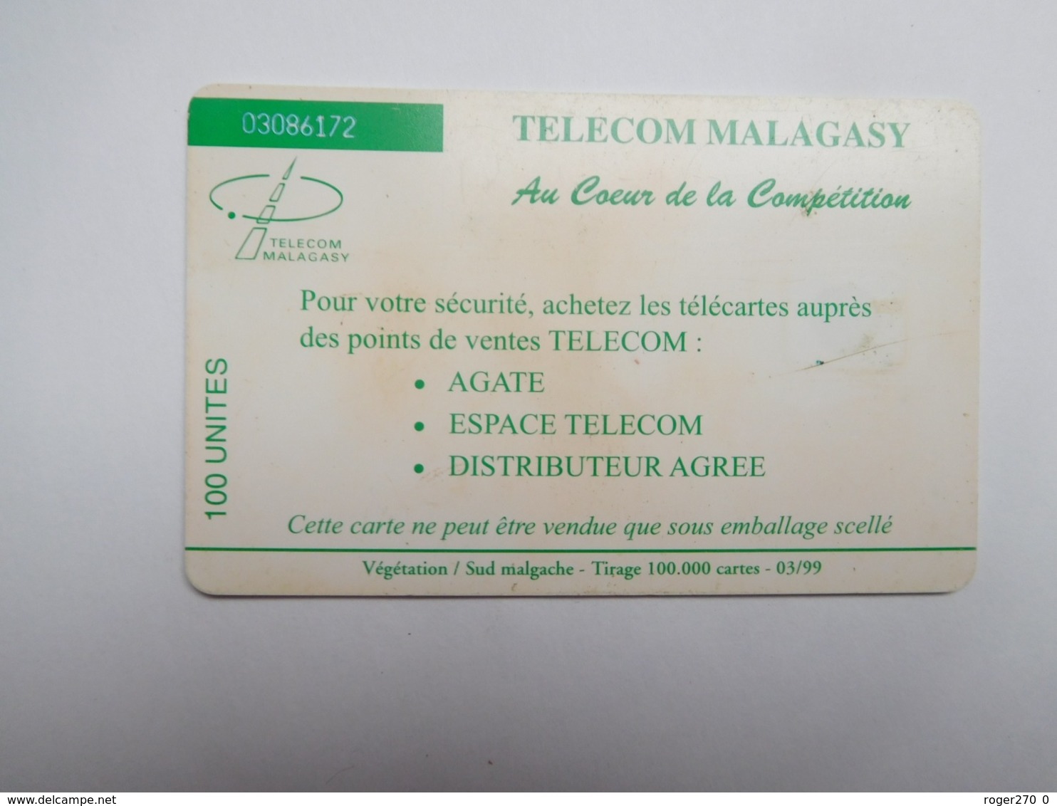 Télécarte Magagascar , Malagasy , Végétation - Madagaskar