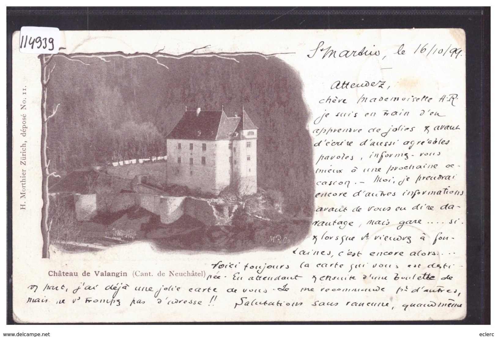 VALANGIN - LE CHATEAU - TB - Valangin