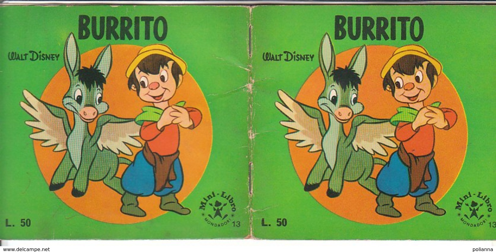 M#0V88 MINI LIBRO N.13 Walt Disney BURRITO Ed.Mondadori 1965 - Anciens