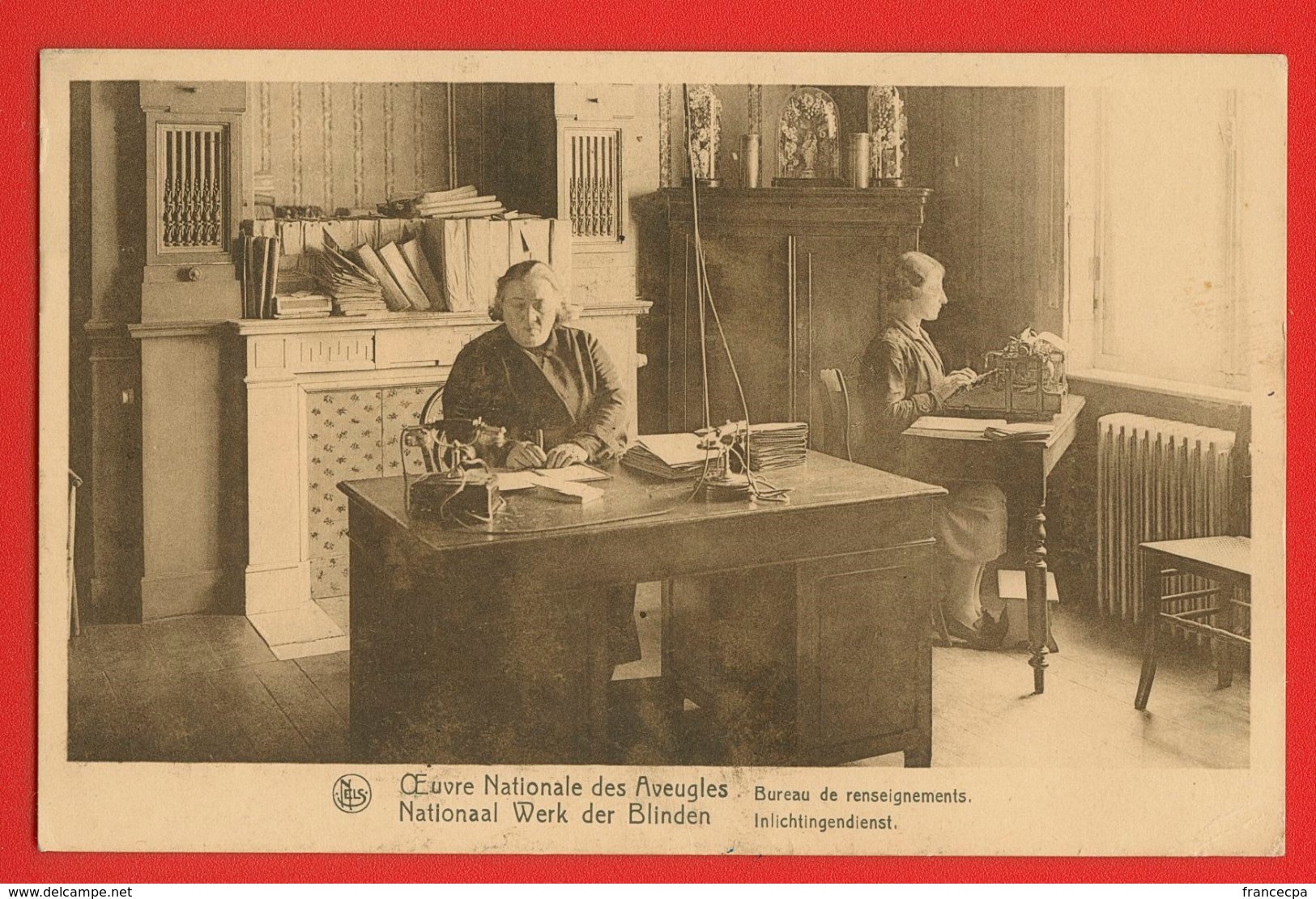 850 - BELGIQUE - BRUXELLES - Oeuvre Nationale Des Aveugles - Bureau Des Renseignements - Santé, Hôpitaux