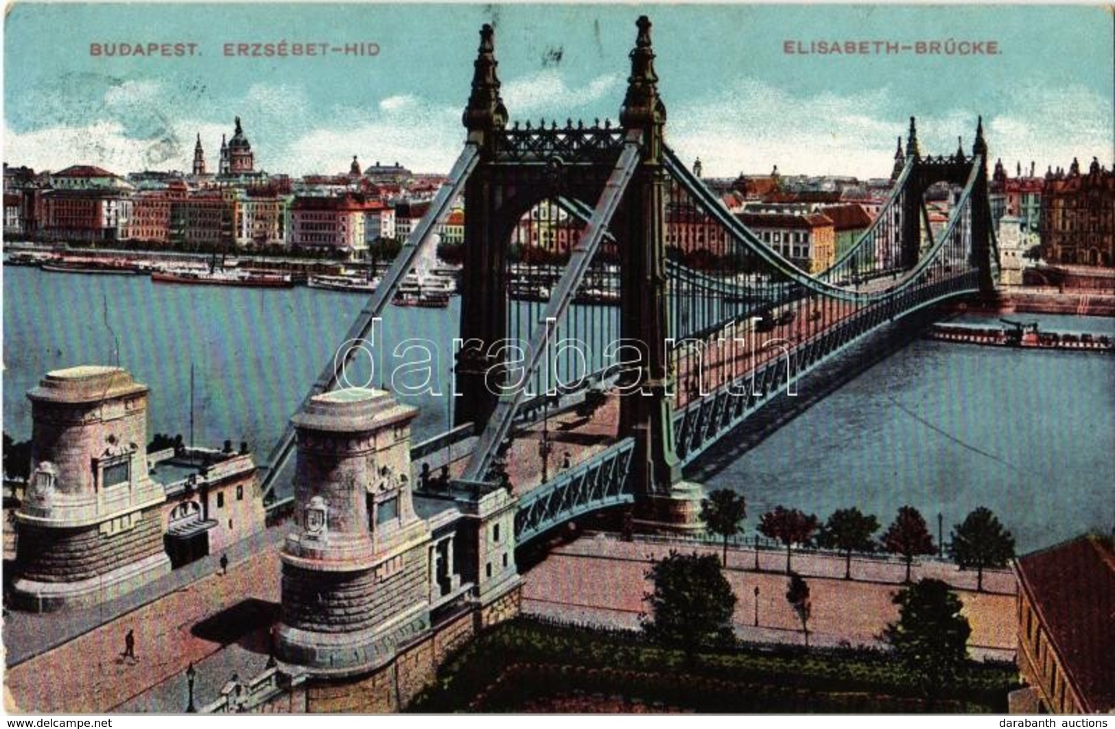 T2/T3 1913 Budapest, Erzsébet Híd (gyűrődés / Crease) - Non Classés