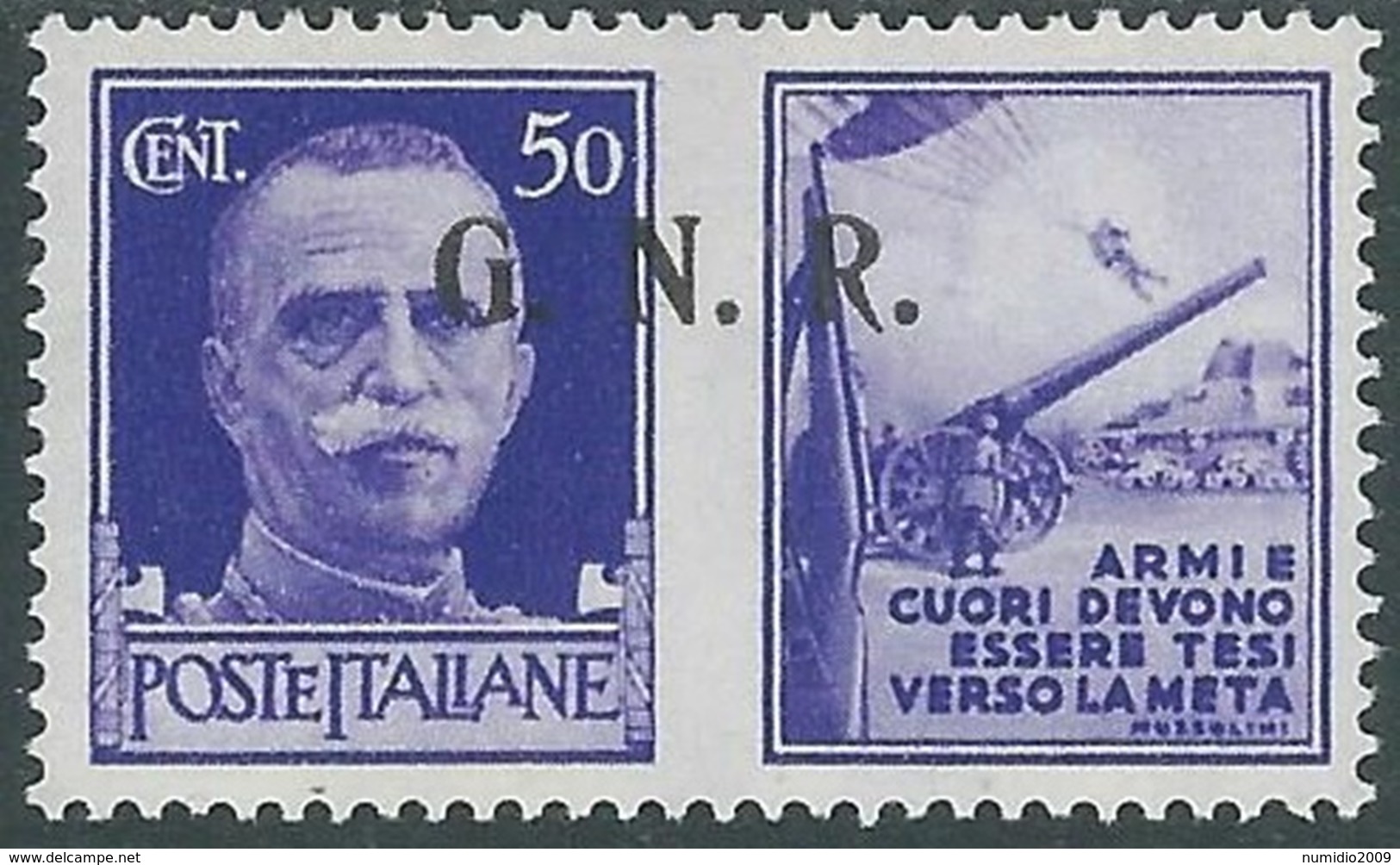 1944 RSI PROPAGANDA DI GUERRA 50 CENT BRESCIA III TIPO MH * - RB5-9 - Propagande De Guerre