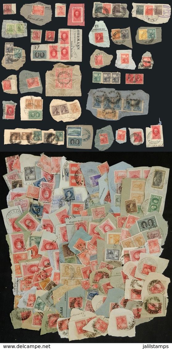 ARGENTINA: RARE POSTMARKS OF ENTRE RÍOS: Interesting Lot Of Old Fragments With Scarce Cancels Of The Province Of Entre R - Collections, Lots & Series