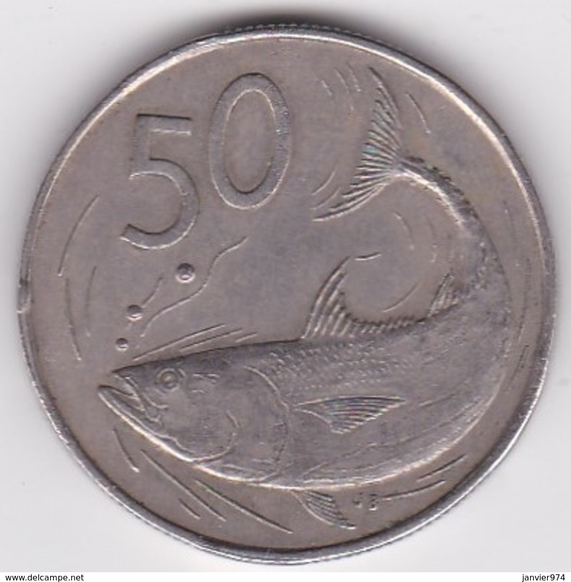 Cook Islands 50 Cents 1974  Elizabeth II. Copper-Nickel.  KM# 6.1 - Cookeilanden