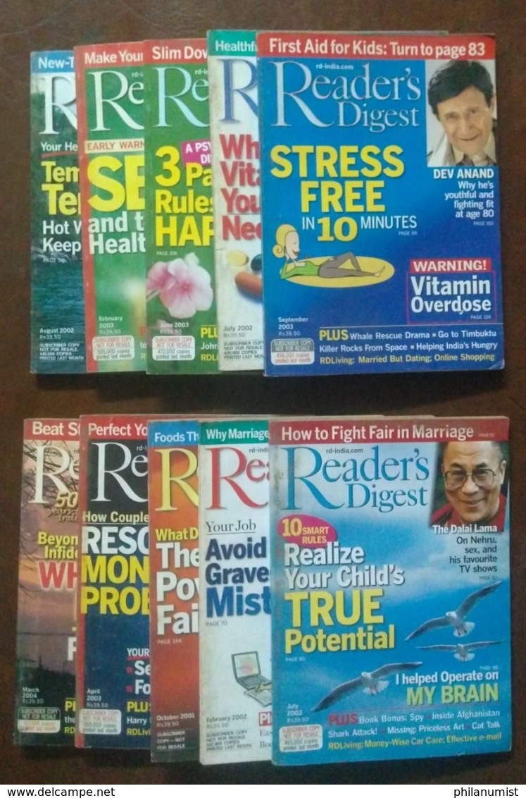 10 READER'S DIGEST INDIA BOOKS 2000's BACK ISSUES LOOK !! - Autres & Non Classés