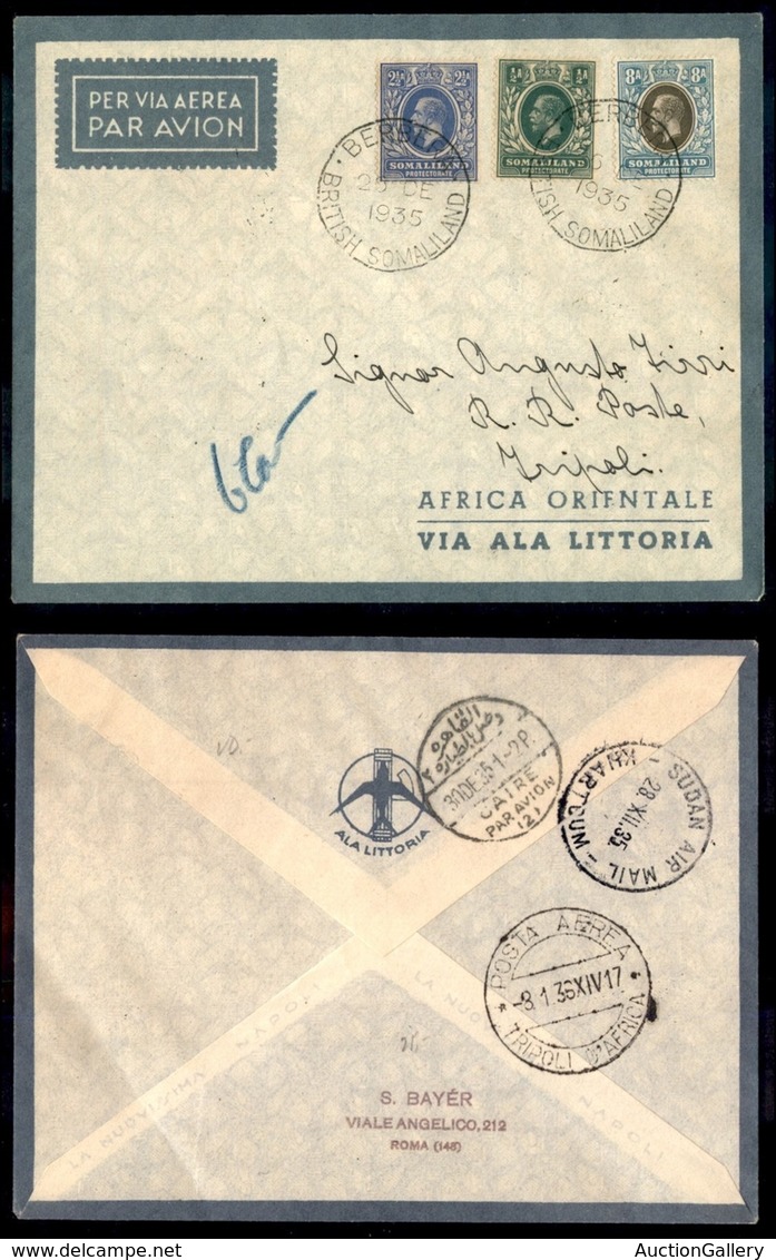 ITALIA - AEROGRAMMI - 1935 (26 Dicembre) - Berbera Tripoli - Longhi 3518 - 15 Volati - Autres & Non Classés