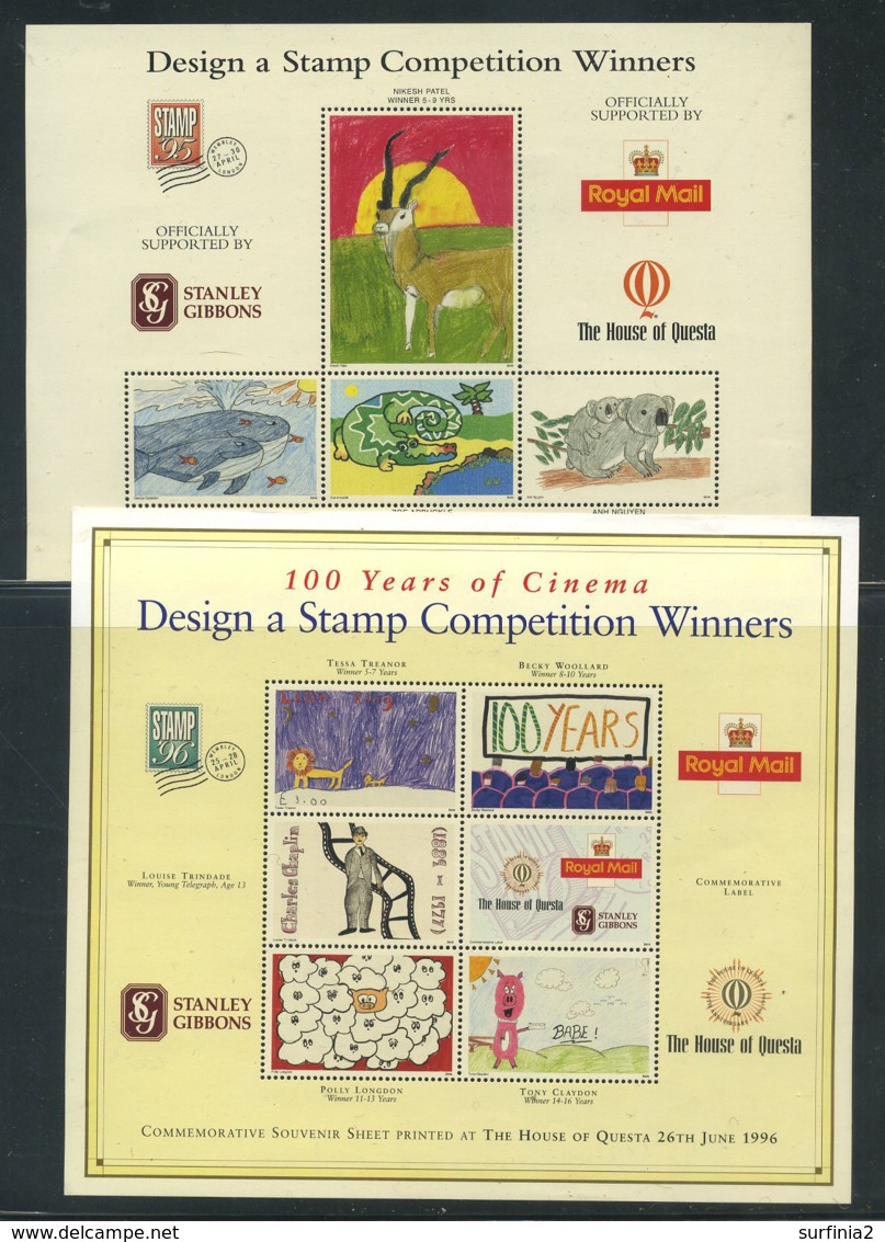 GREAT BRITAIN - DESIGN A STAMP COMPETITION WINNERS MINI-SHEETs X 4 DIFFERENT - Cinderellas