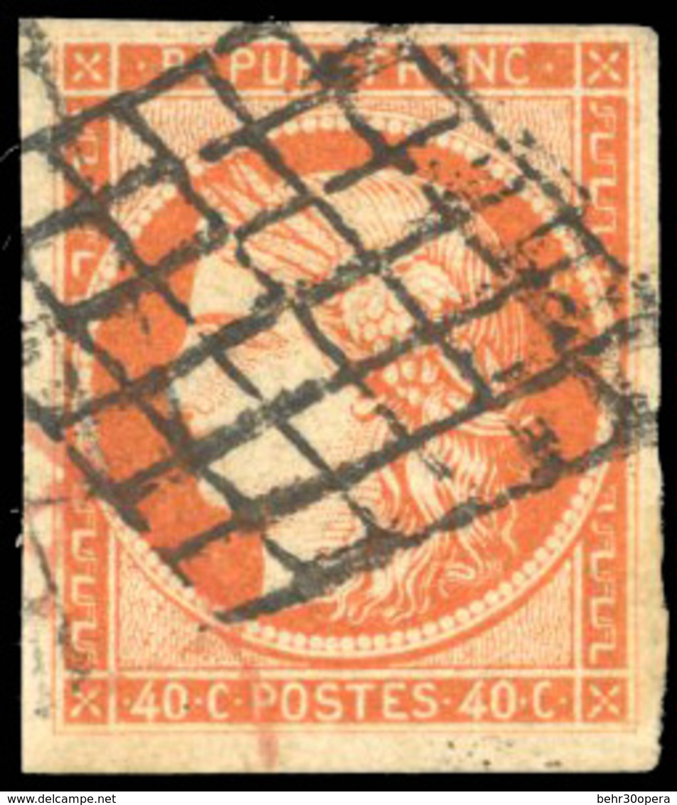 O N°5, 40c. Orange. Obl. Forte. Belles Marges. TB. - 1849-1850 Cérès