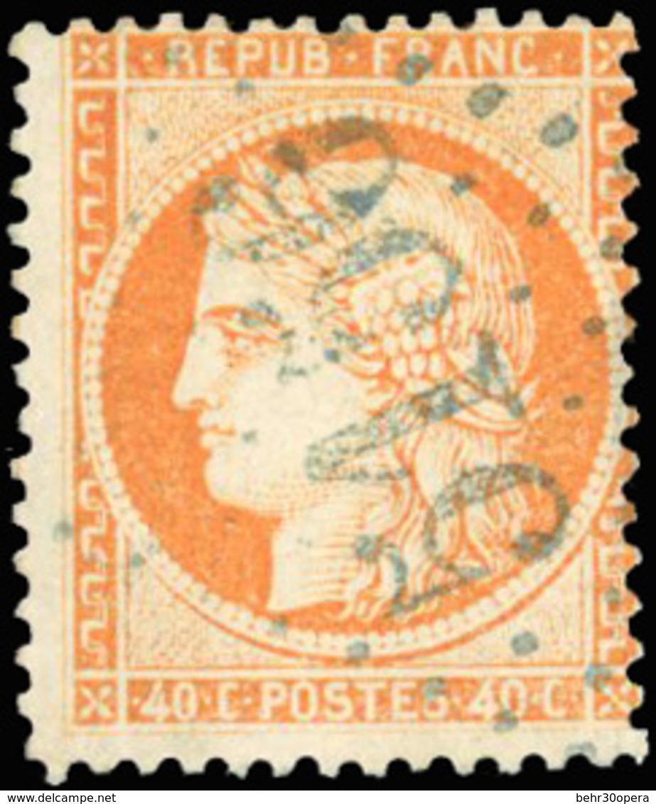 O N°38, 40c. Orange. Obl. Cachet Bleu GC 5156 De CAVALLE. TB. R. - 1870 Siège De Paris