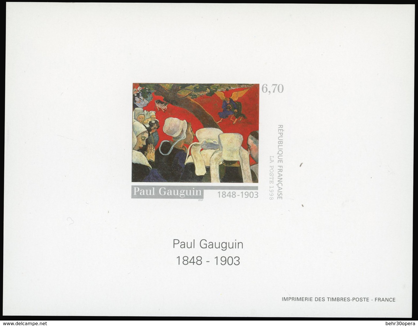 ** N°3207, 6F.70 Paul Gauguin. Bloc ND Avec Gomme. SUP. - Autres & Non Classés