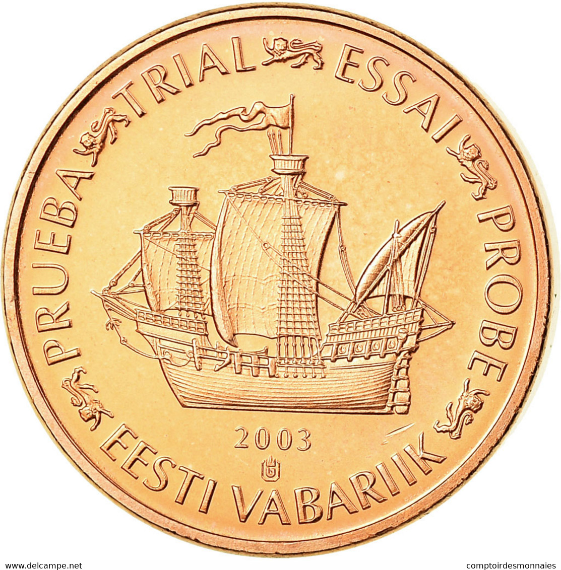 Estonia, Euro Cent, 2003, SPL, Copper Plated Steel - Privatentwürfe