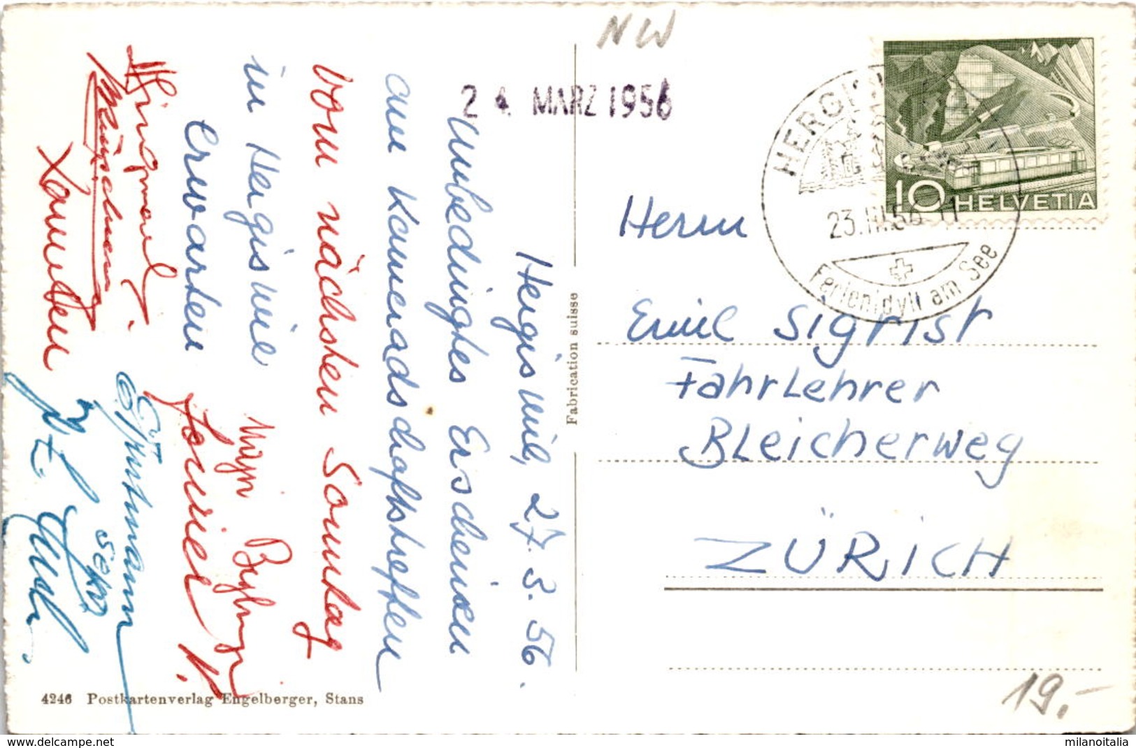 Hotel Pilatus - Hergiswil A. See (4246) * 23. 3. 1956 - Hergiswil