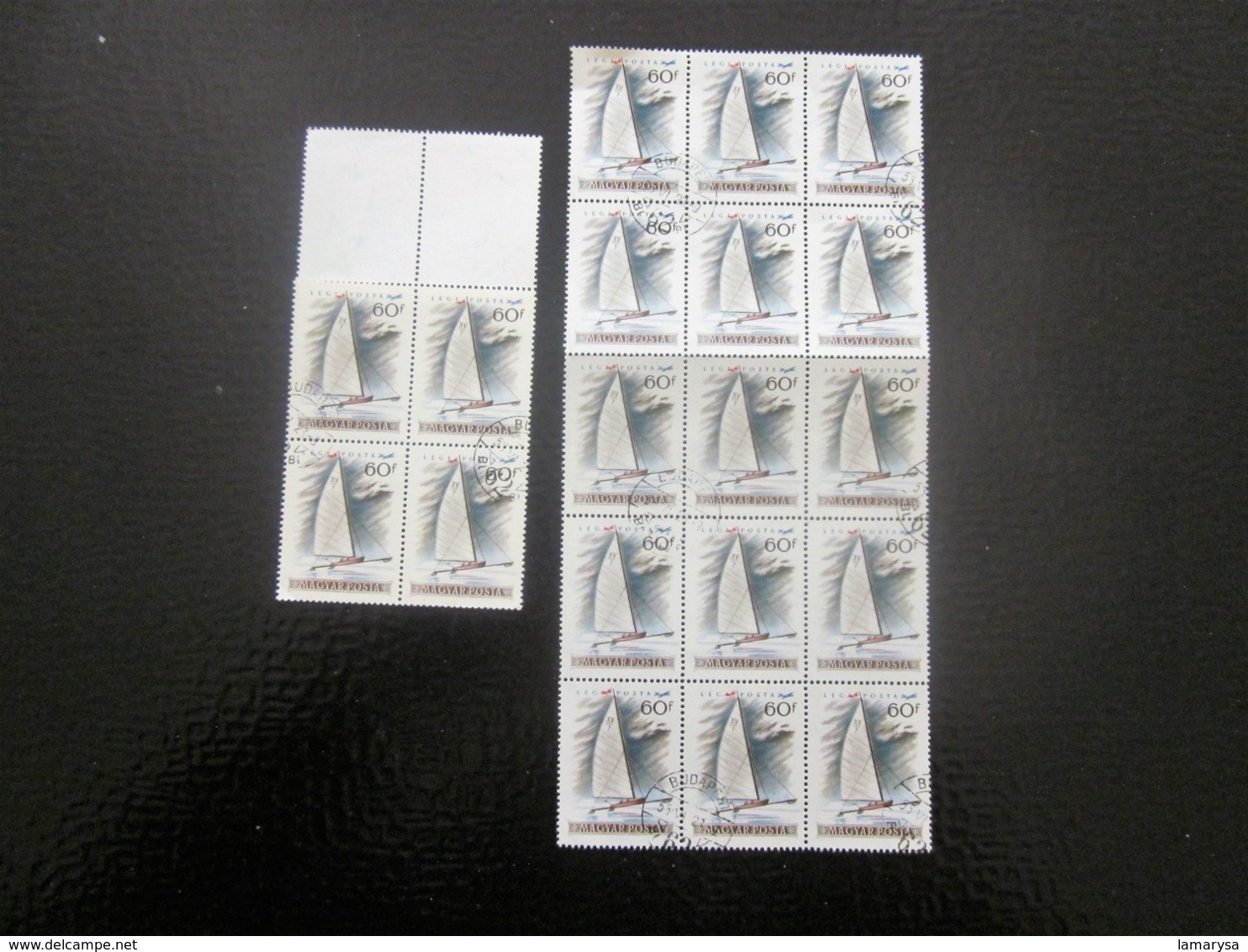 LOT IMPORTANT DE PLUS de 3000 Timbres Oblitérés av gomme & ** (non comptés) Hongrie +84 Feuilles complètes et multiples