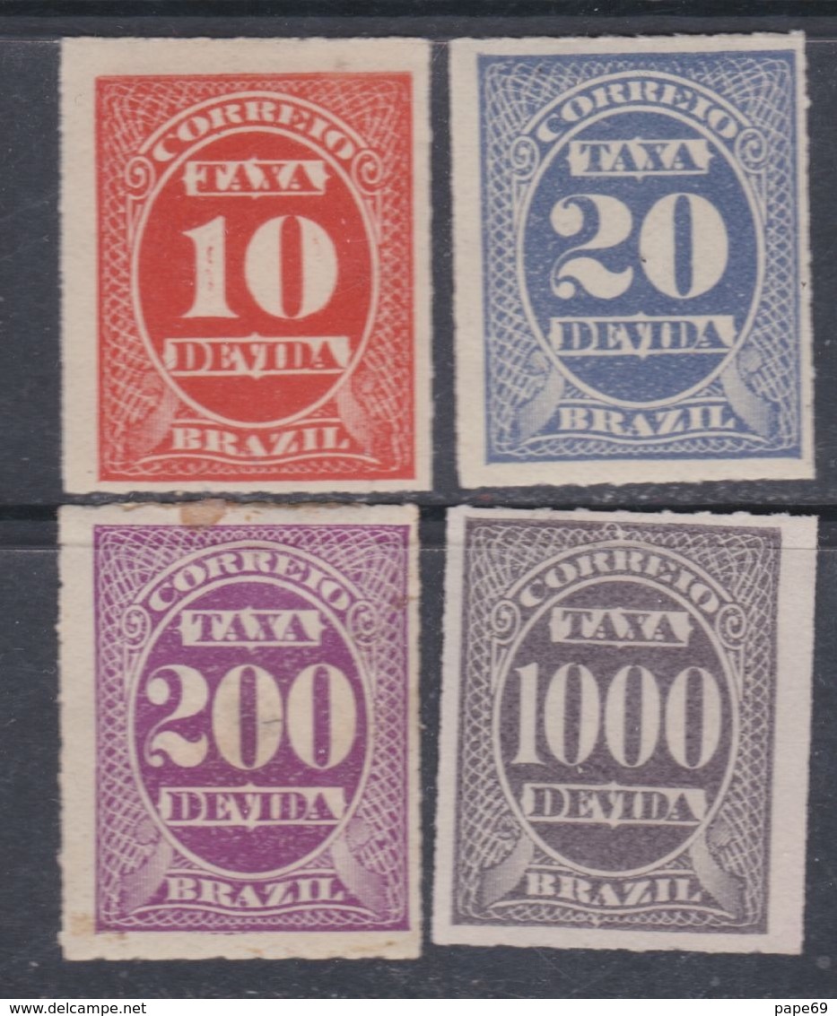 Brésil Timbres-Taxe  N° 10 / 11 + 13 + 17 X Partie De Série Les 4 Valeurs  Trace De Charnière Sinon TB - Dienstmarken