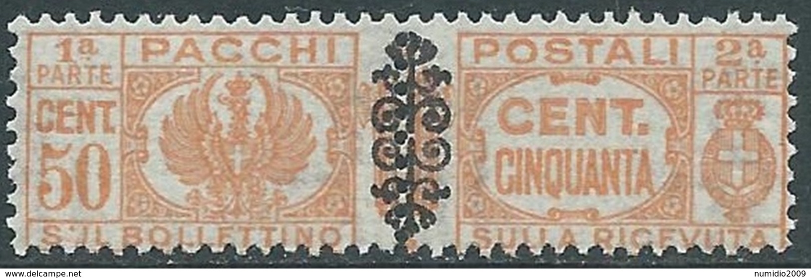 1945 LUOGOTENENZA PACCHI POSTALI 50 CENT MNH ** - RB14-6 - Paketmarken