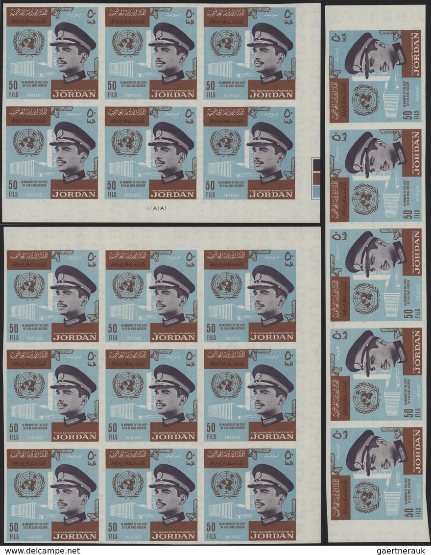 Jordanien: 1960-70, Album Containing Large Stock Of Perf And Imperf Sets And Blocks With Thematic In - Jordania