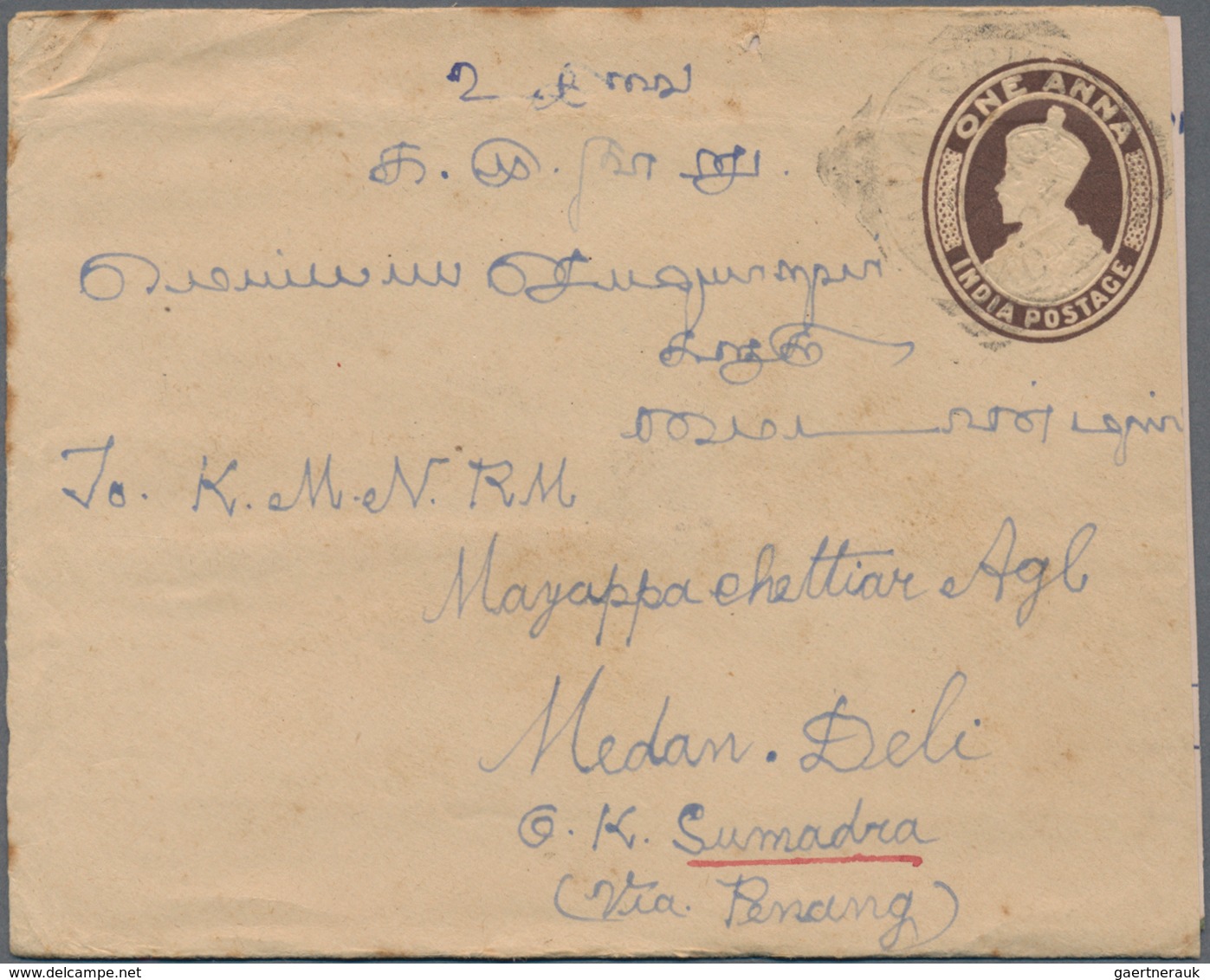 Malaiische Staaten: 1890's-1940's: 49 Covers, Postcards And Postal Stationery Items Sent From India - Federated Malay States