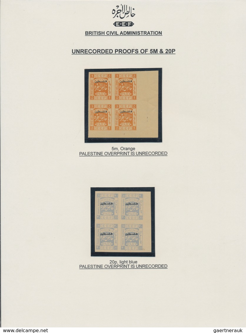 Palästina: 1914-1930 ca. "The E.E.F. (Egyptian Expeditionary Force) Stamps & Postal Markings of Brit