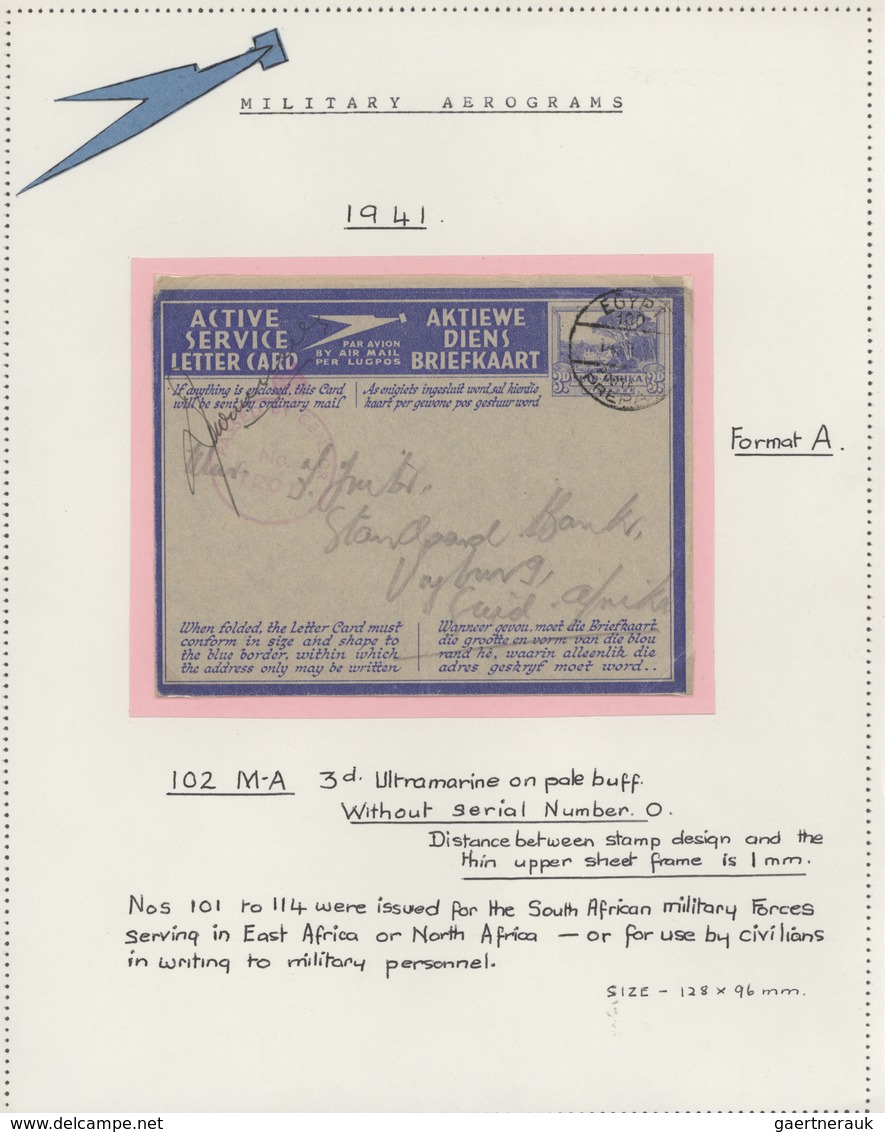 Südafrika - Ganzsachen: 1941/1977 - AEROGRAMMES: Collection Of 87 Air Letters, Written Up On Pages, - Otros & Sin Clasificación