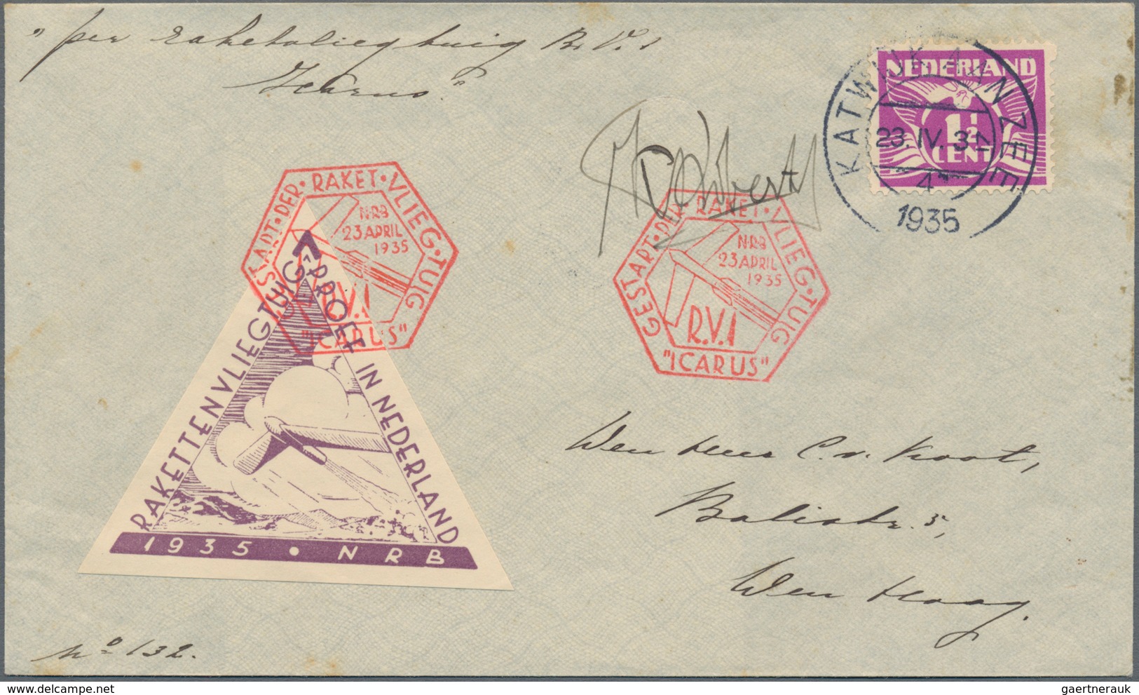 Raketenpost: 1934/1953 Netherlands: 28 covers and cards flown by various Dutch rockets, each describ