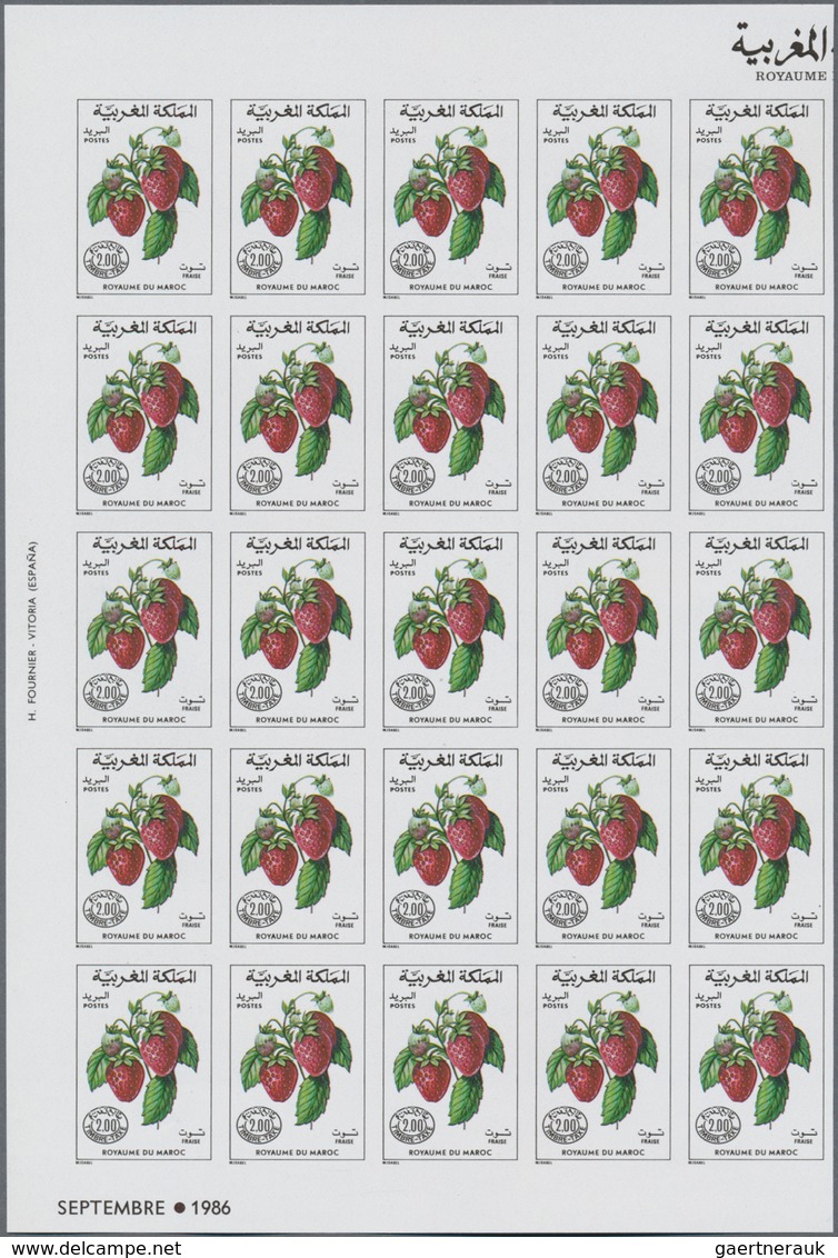 Thematik: Flora-Obst + Früchte / Flora-fruits: 1986, Morocco. Complete Set FRUITS (2 Values; Postage - Frutas