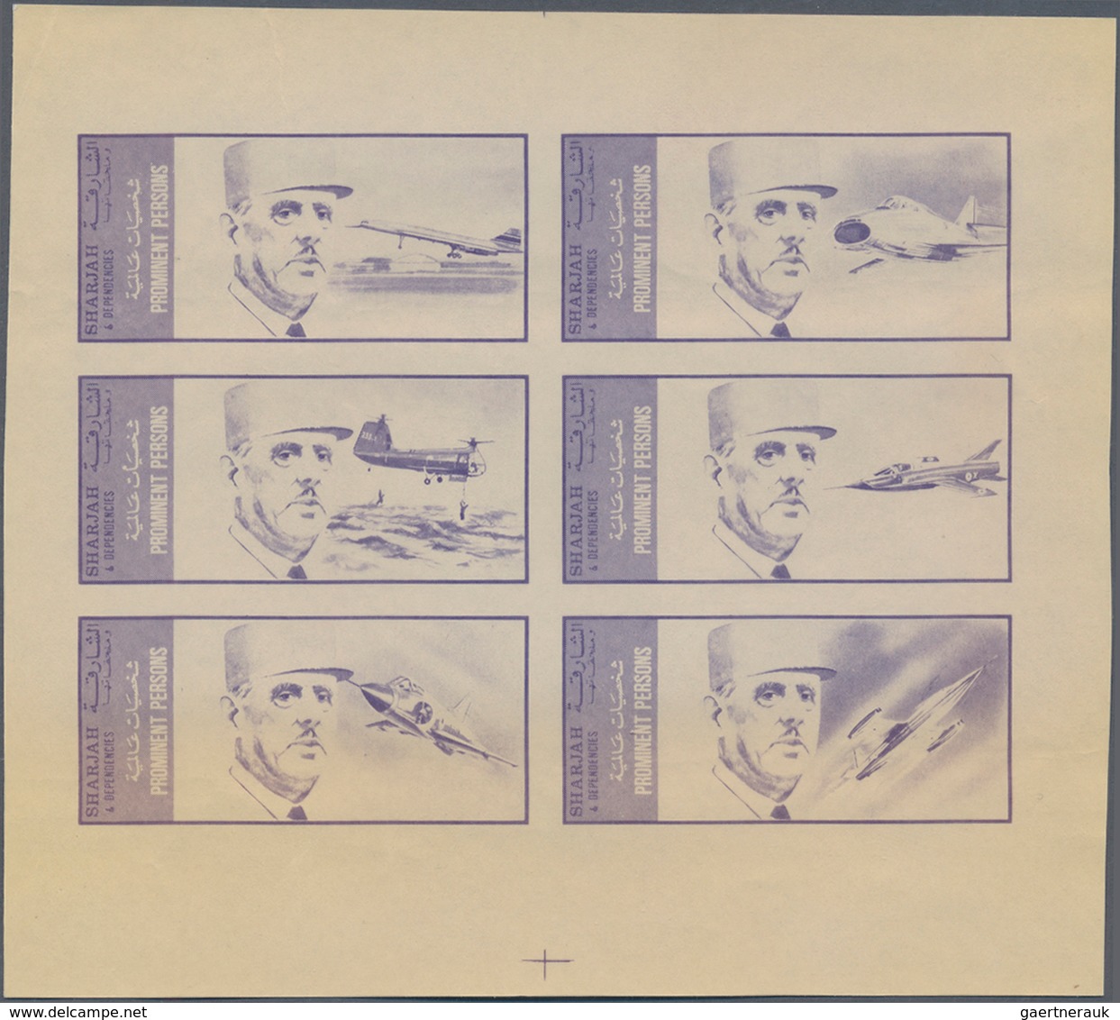 Thematik: Persönlichkeiten / Personalities: 1972, Sharjah. Lot Containing 3 M/s Blueprints For The M - Otros & Sin Clasificación