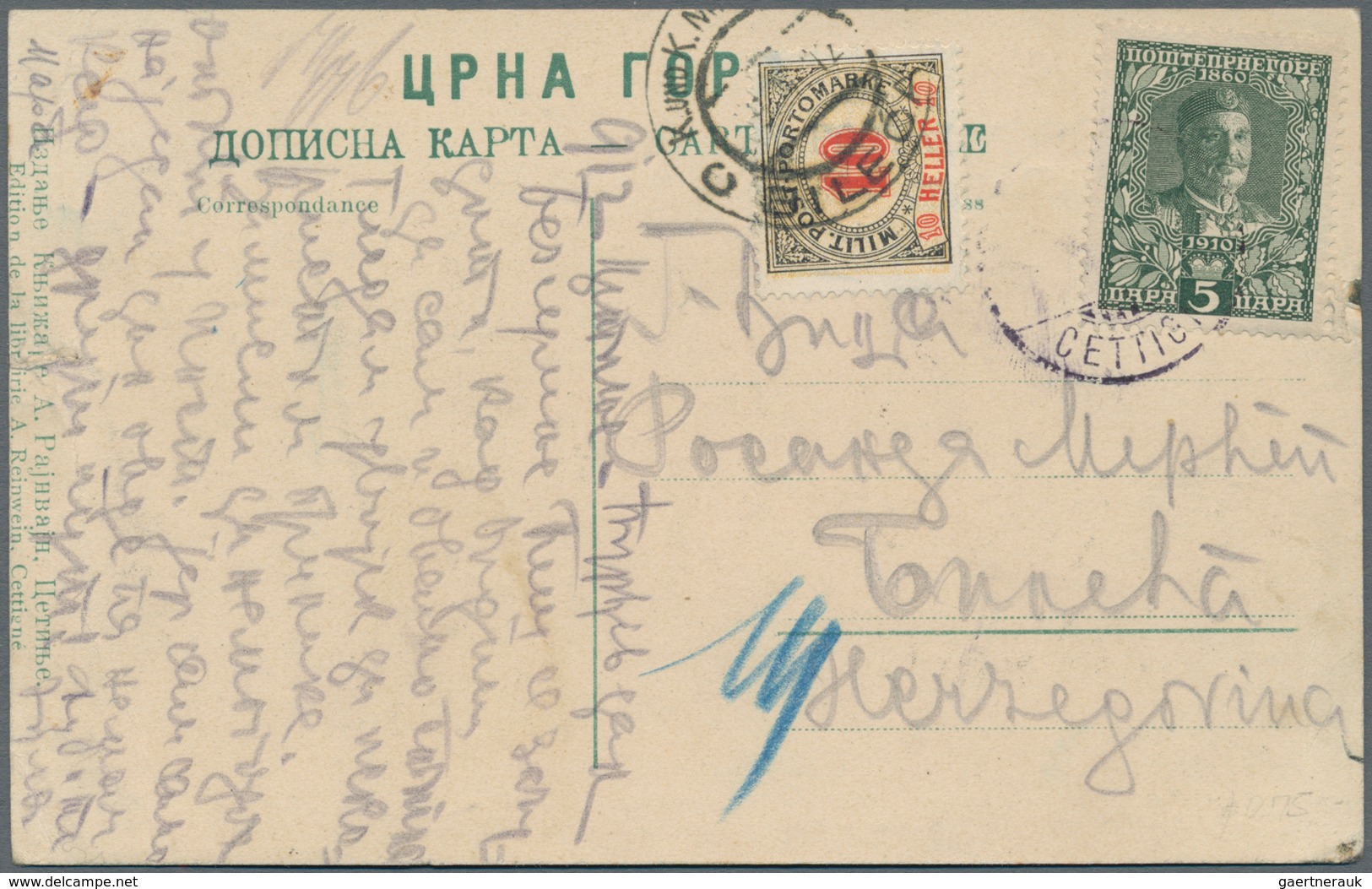 Montenegro: 1879/1945. spannende Partie mit fast nur besseren Stücken, Briefe, Ganzsachen, Postkarte