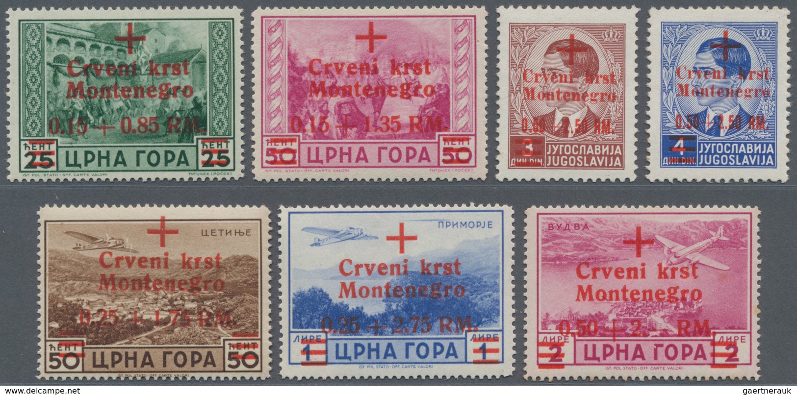 Montenegro: 1879/1945. spannende Partie mit fast nur besseren Stücken, Briefe, Ganzsachen, Postkarte