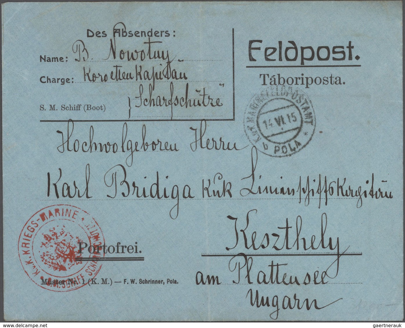 Österreich: 1901 - 1917 (ca.), 43 Feldpost-Belege, Zumeist Marineschiffspost (z.B. "SMS Prinz Eugen, - Colecciones