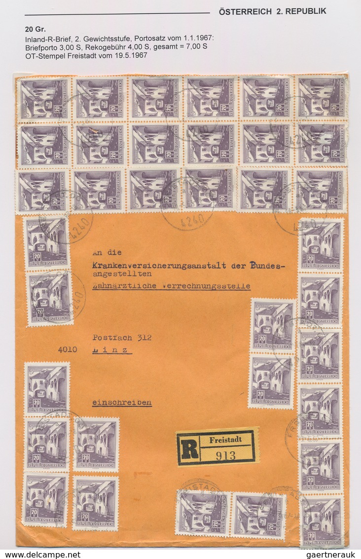 Österreich: 1957/1970 Ca., Freimarken BAUWERKE, Umfangreiche Spezialsammlung Mit Ca.130 Briefen U. P - Colecciones