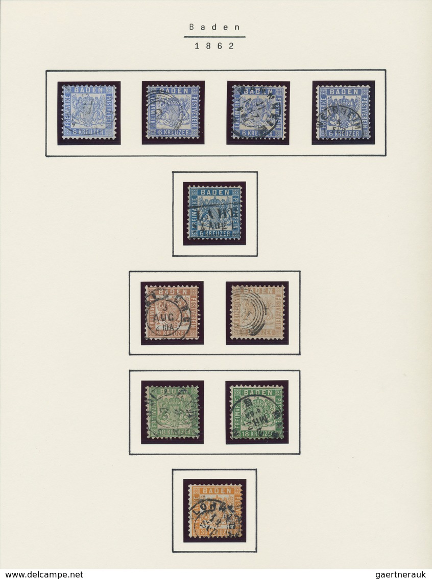 Baden - Marken Und Briefe: 1807-1868, Gestempelte Sammlung Mit 18 Kr (2) Und 30 Kr. Sowie Einigen Be - Otros & Sin Clasificación