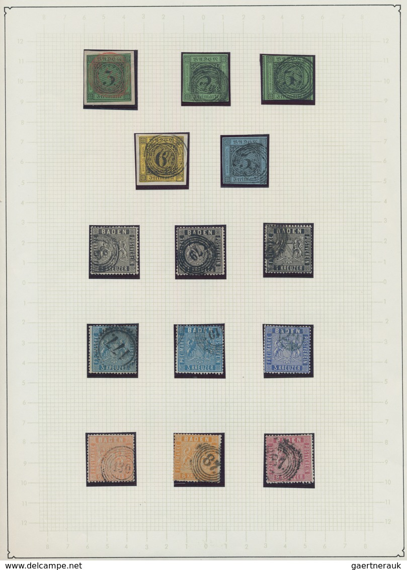 Baden - Marken Und Briefe: 1851/1868, Gestempelte Sammlung Ab MiNr. 1 Sauber Auf Blättern Aufgezogen - Otros & Sin Clasificación