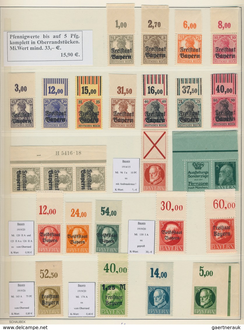 Bayern - Marken und Briefe: 1850/1920, numerisch vollständige Sammlung (mit Ausnahme von MiNr 1, 2 I