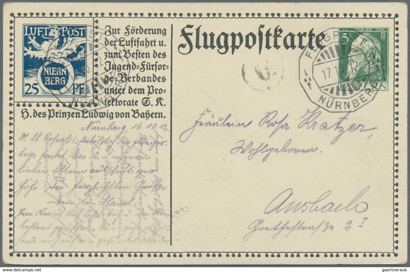 Bayern - Marken Und Briefe: 1887/1920, Partie Von 37 Briefen, Karten Und Gebrauchten Ganzsachen, Dab - Otros & Sin Clasificación