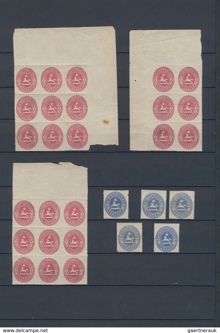 Braunschweig - Marken Und Briefe: 1853/1865, Gestempelte Und Ungebrauchte Sammlungspartie Von Ca. 95 - Brunswick