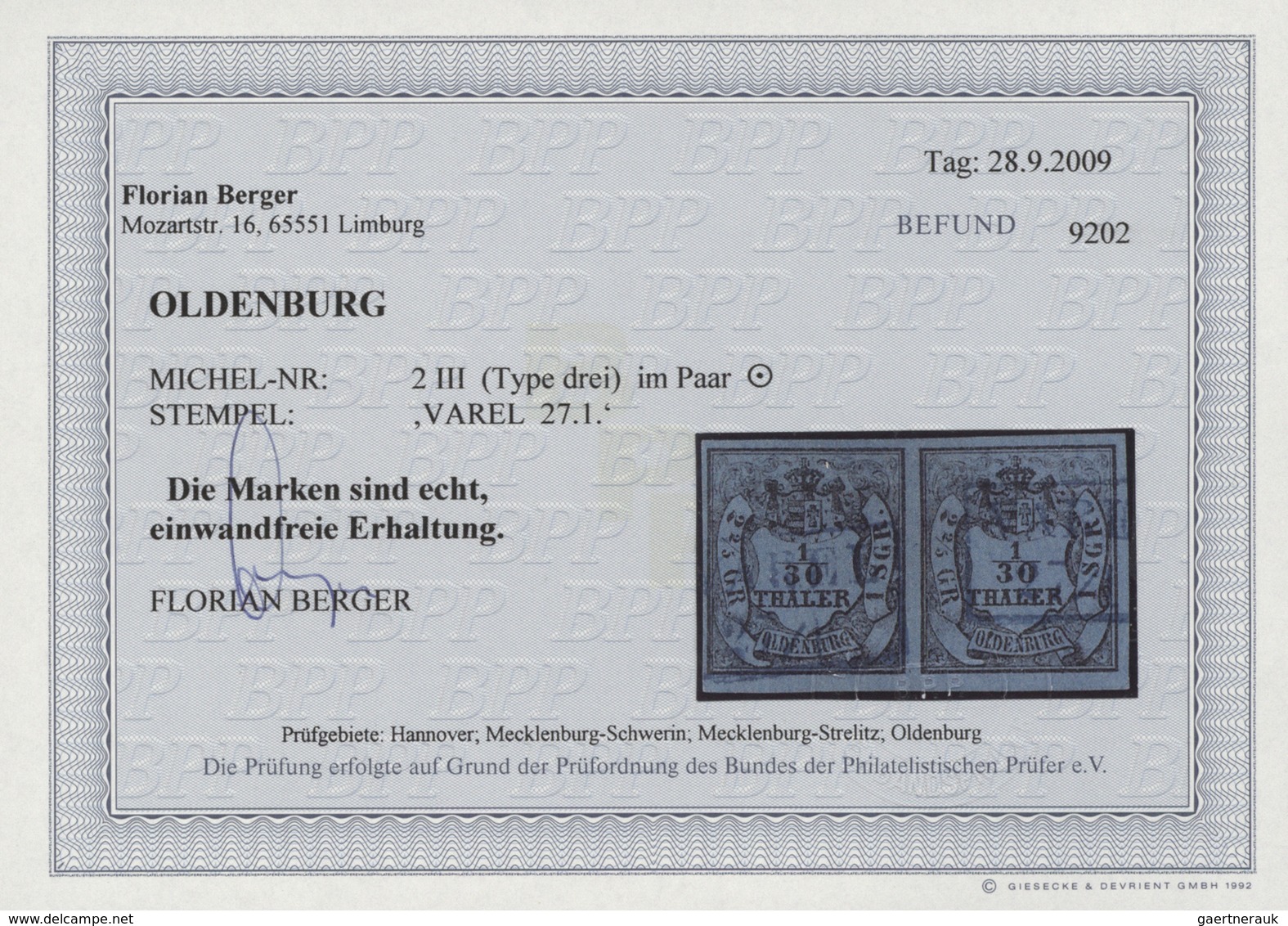 Oldenburg - Marken und Briefe: 1852/1862, saubere, meist gestempelte Sammlung von 30 Marken auf Albe