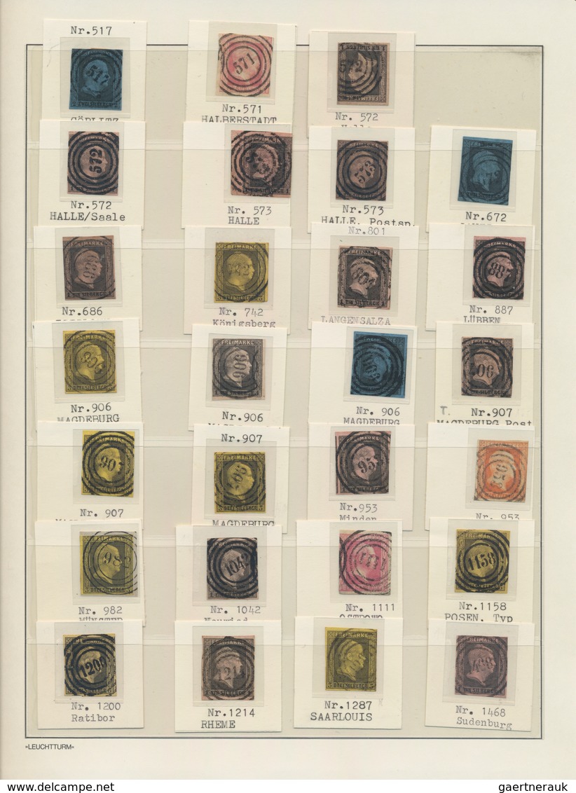 Preußen - Nummernstempel: 1850/1860 (ca.), Schöne Sammlung Mit Ca. 100 Marken Sowie über 30 Belegen, - Otros & Sin Clasificación