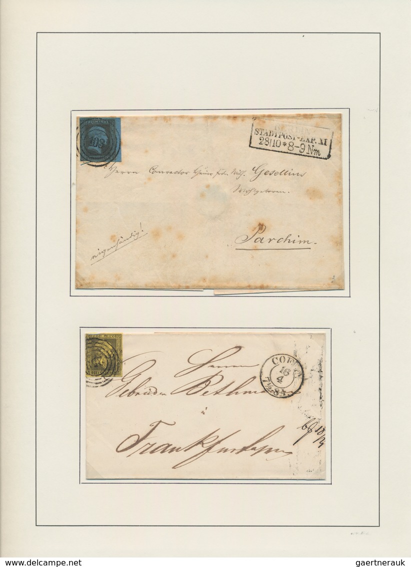 Preußen - Nummernstempel: 1850/1860 (ca.), Schöne Sammlung Mit Ca. 100 Marken Sowie über 30 Belegen, - Otros & Sin Clasificación