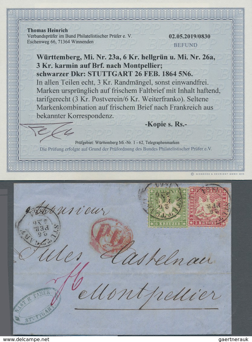 Württemberg - Marken Und Briefe: 1853/1903 Ca., Partie Von Ca. 40 Belegen Nur Auslandspost Sowohl Kr - Otros & Sin Clasificación